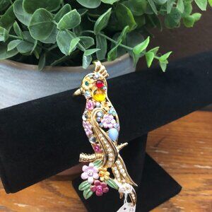 Rhinestone Cockatoo Brooch/Pin